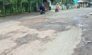 Jalan Menuju Kampung Toga Berlubang, Ganggu Mobilitas Pengunjung