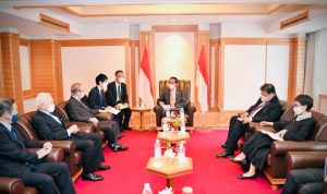 Airlangga Mendampingi Presiden Terima Kunjungan Ketua Liga Parlementer Jepang-Indonesia