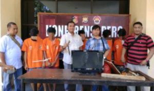 Polsek Muara Bangkahulu Amankan 5 Terduga Pelaku Penusukan Siswa SMA Di Bengkulu