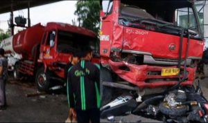 Kecelakaan Truk Tangki Pertamina Di Cibubur, Beberapa Korban Terbaring Di Jalan