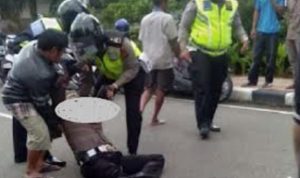 Pengendara Motor Tabrak Polisi Di Pariaman, Korban Terseret Sampai 12 Meter
