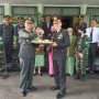 Upacara HUT TNI ke 77, Puluhan Anggota Polres Sumedang Geruduk Makodim 0610/Sumedang