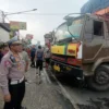 AKP Yudi Sadikin S IP ,saat monitoring evakuasi truk yang kecelakaan di Cimalaka.