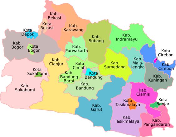 Peta Provinsi Jabar atau Jawa Barat Terluas