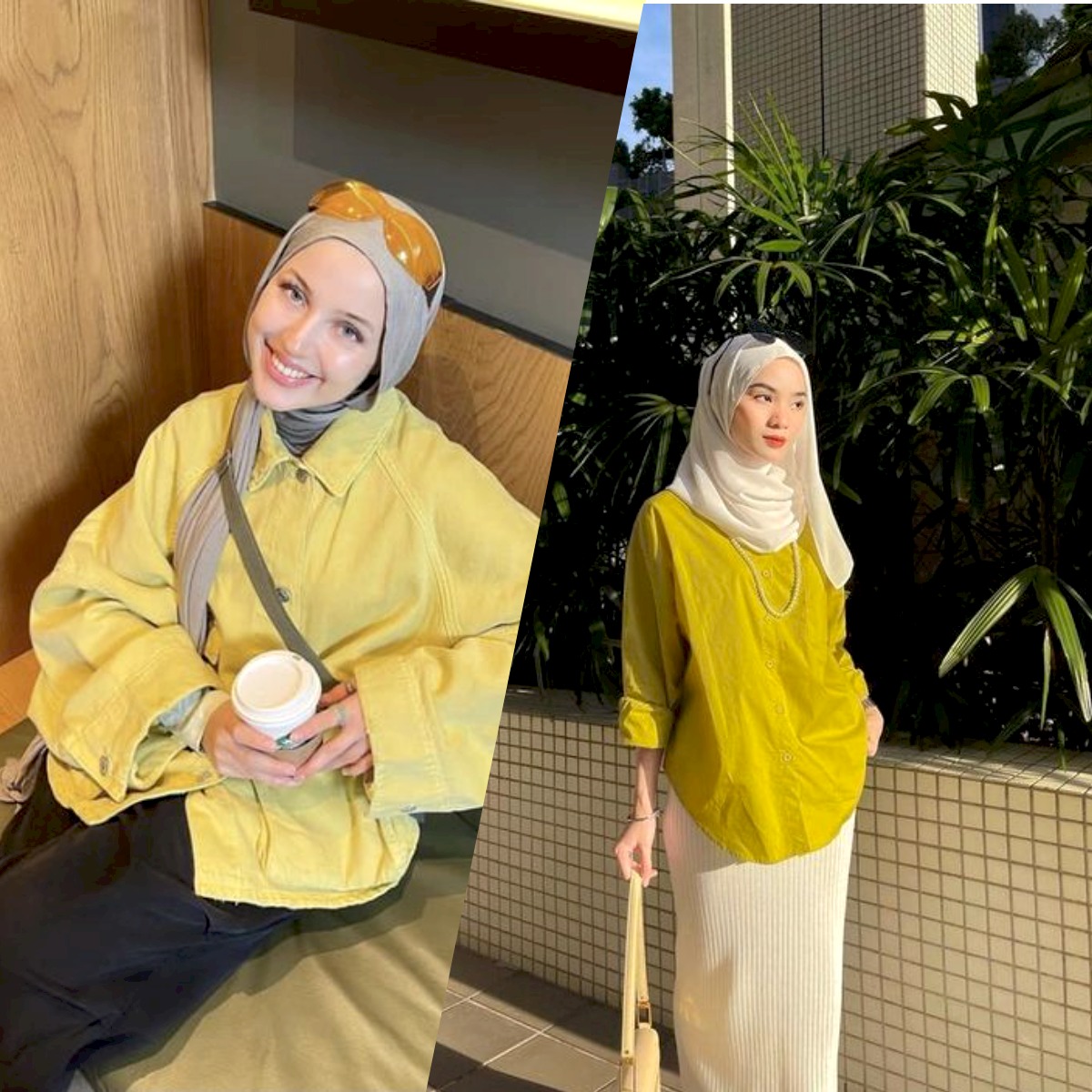 Jilbab untuk baju warna lime