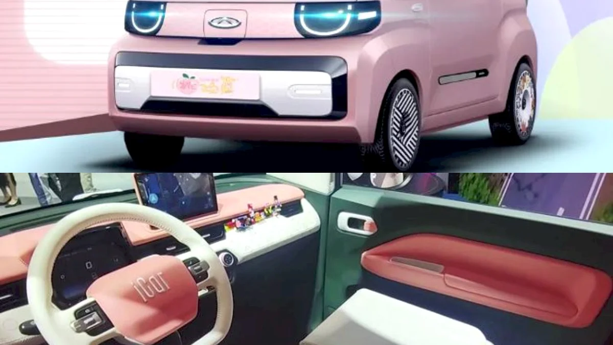 Chery QQ Ice Cream Mobil Listrik dibawah 100 juta Tampilan Bak Mobil Dalam Kartun Lucu Banget