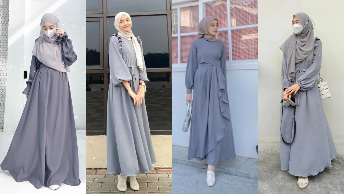 Baju Gamis Abu-abu Cocok dengan Jilbab Warna Apa Ya? Sini Deh Intip Aja Sendili!