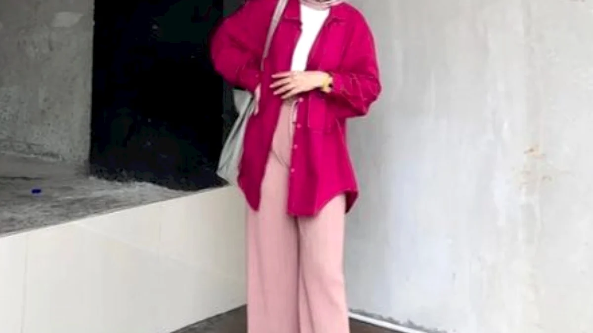 baju fuscia, Fashion, fuscia outfit, jilbab, idea outfit, warna jilbab