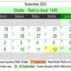Kalender Islam bulan September 2023 Berserta Jadwal Puasanya