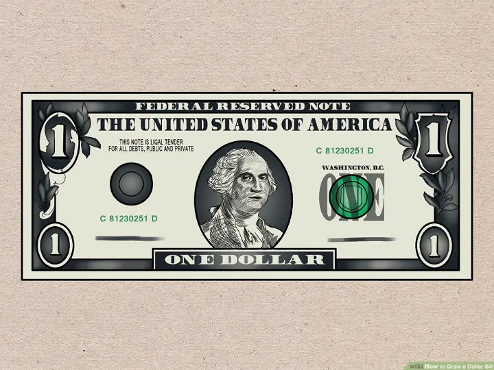 Cara menggambar uang dolar