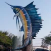 Patung Ikan Marlin di Pangandaran