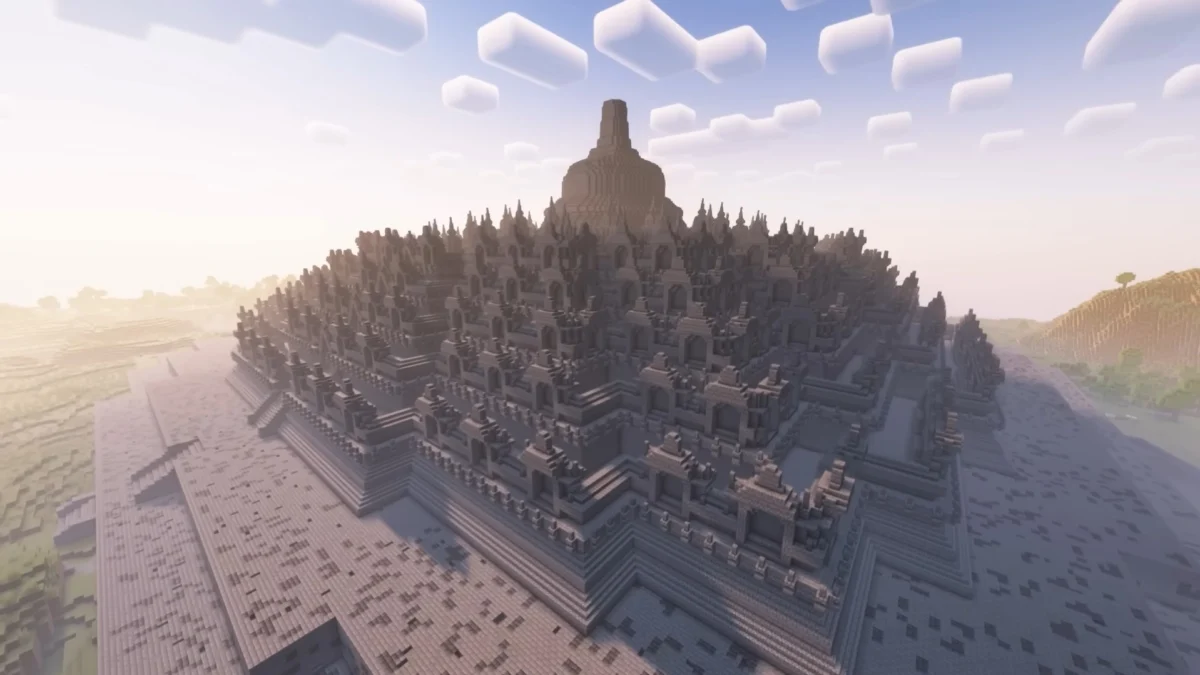 Gamer Indonesia Buat Candi Borobudur di Minecraft, Habiskan Waktu 100 Jam