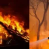 DAMKAR Sumedang Terlantar! Petugas DAMKAR Sumedang Padamkan Kebakaran dengan Sepeda Motor, Bangunan Terbakar Habis Tanpa Bantuan Alat Pemadam