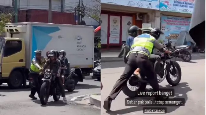 Video Viral Rider Motor Custom Seret Polisi Usai Coba Melarikan Diri