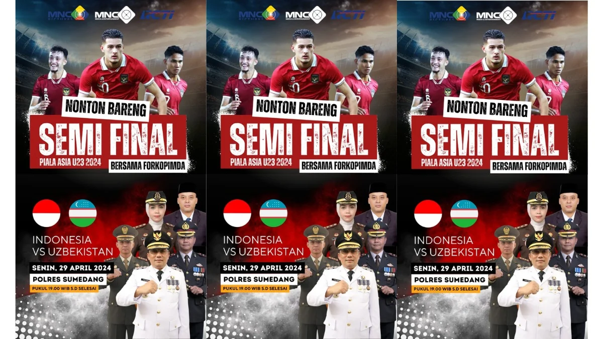 Nonton Bareng (Nobar) Semi Final Piala Asia U-23 Antara Indonesia Melawan Uzbekistan di Polres Sumedang