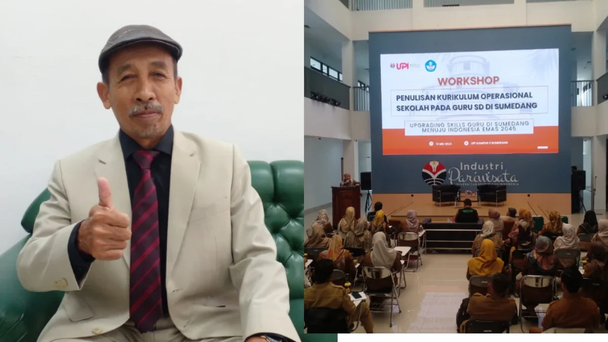 SEMANGAT: Guru Besar Dosen UPI kampus Sumedang, Prof Dr Ayi Suherman MPd., saat memaparkan kegiatan Workshop P