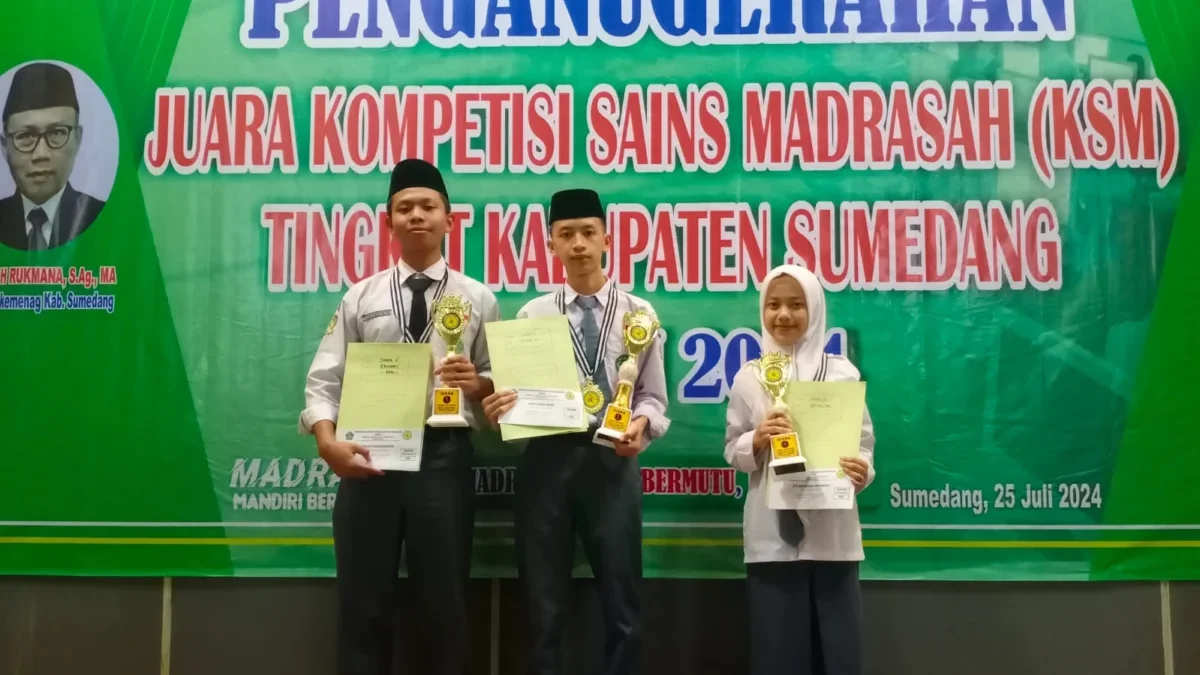 DAPAT PENGHARGAAN: Tiga siswa MA Plus Al Hikam meraih tiga medali dalam Kompetisi Sains Madrasah (KSM) tahun 2
